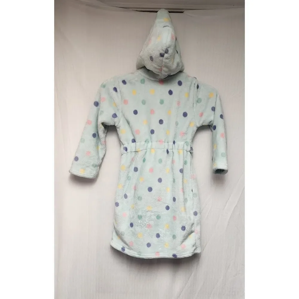 Toddler Robes Cute Pattern Bathrobe Unisex Kids Robe Baby Flannel Hoodie Size 2